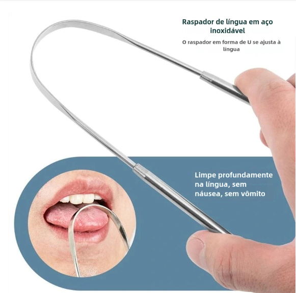 Raspador de L&iacute;ngua em A&ccedil;o Inox